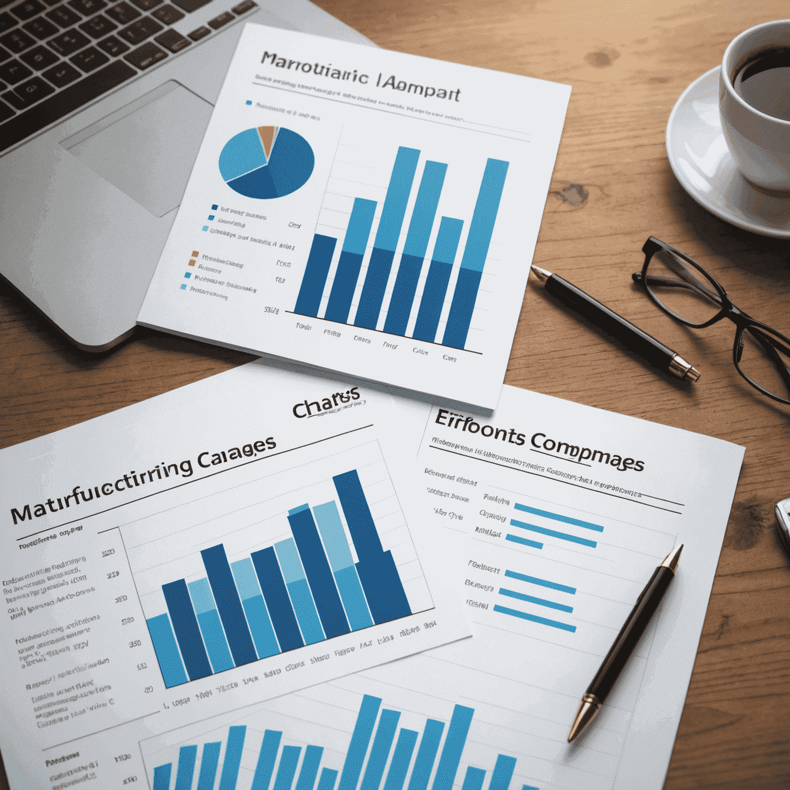 Graphs and charts showing the positive impact of the implemented changes on the manufacturing company's performance